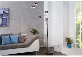 Stojaca lampa 7365 Lesklý chróm/Biela  - Komfort-nábytok