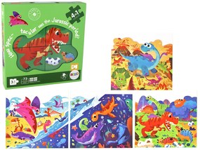 Lean Toys Puzzle svet Dinosaurov 4v1 – 73 ks.