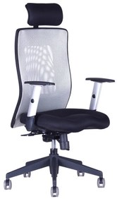 Kancelárska stolička na kolieskach Office Pro CALYPSO XL SP1 - s podrúčkami a podhlavníkom Svetlosivá 12A11