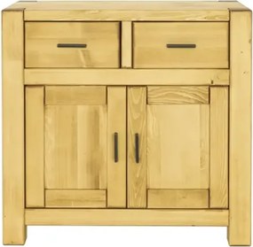 Moderná drevená skrinka s 2 zásuvkami a dvierkami 90x46x85 cm