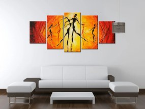 Gario Ručne maľovaný obraz Nádherný tanec - 5 dielny Rozmery: 100 x 70 cm