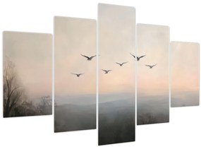 Obraz - Hejno vtákov (150x105 cm)