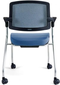 bestuhl -  BESTUHL Konferenčná rokovacia stolička U20 BLACK modrá svetlá na kolieskách