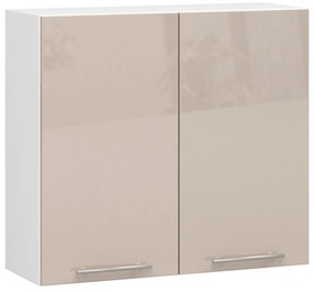Závesná kuchynská skrinka Olivie W 80 cm biela/cappuccino