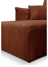 Univerzálna rozkladacia rohová sedacia súprava do tvaru L s úložným priestorom FRIDA, hnedá