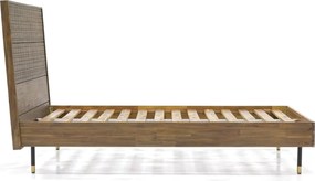 Dvojlôžková posteľ Maze 180x200 z masívu hnedá/čierna