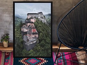 Poster Oravský hrad - Poster 50x70cm + čierny rám (71,8€)