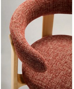 Jedálenská stolička z jaseňového dreva v prírodnej farbe/v terakotovej farbe Granite – Kave Home