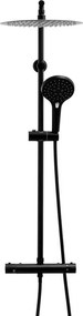 Erga Bergen, sprchový set s termostatickou batériou a dažďovou sprchou 30 cm, čierna matná, ERG-YKA-BP.BERGEN THERM 30 BLK