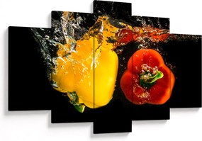 Obraz - papriky vo vode (150x105 cm)
