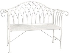 Biela kovová záhradné lavice bench - 128 * 44 * 93 cm