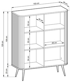 VYSOKÁ KOMODA BELLISSA BIELA + ČIERNE NOŽIČKY 103 cm