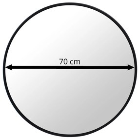 PreHouse Zrkadlo 70 cm, čierny rám