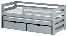 Detská posteľ 90 cm Palkana (sivá) (s roštom) (s úl. priestorom). Vlastná spoľahlivá doprava až k Vám domov. 1103335