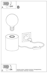 Stolná lampa Salgado, betónové telo svietidla