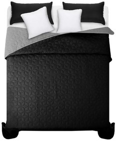 Čierno sivý prehoz na manželskú posteľ s elegantným prešívaním 200 x 220 cm