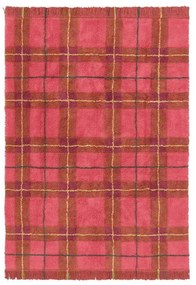 Červený prateľný/ručne tkaný bavlnený koberec 90x120 cm Tartan Vintage Red – Lorena Canals