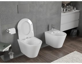 Mexen Rico, závesná WC misa 490x360x370 mm, Rimless Tornádo, biela lesklá, 3372XX00T