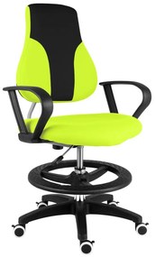 Detská rastúca stolička Neoseat KINDER — látka, čierna / reflexná zelená