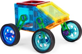MULTISTORE Magnetické stavebné kocky 48 ks – stavebnica 2D/3D s kolieskami a šablónami, pre deti 3+
