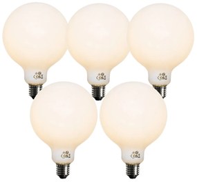 Sada 5 stmievateľných LED žiaroviek E27 Opal G125 5W 450 lm 2700K