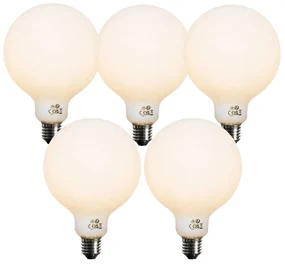Sada 5 stmievateľných LED žiaroviek E27 Opal G125 5W 450 lm 2700K