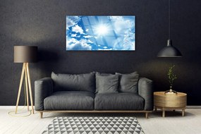 Skleneny obraz Slnko mraky nebo modré 120x60 cm