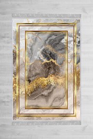 Koberec Marble Frame 80x200 cm sivý/zlatý