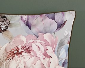 Sivé/hnedé obliečky na jednolôžko/predĺžené z bavlneného saténu 140x220 cm Colinda – Descanso