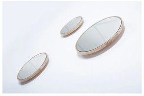 Nástenné zrkadlo s rámom z masívneho dubového dreva Gazzda Look, ⌀ 32 cm