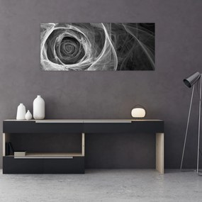 Obraz - Abstraktné ruže čiernobiela (120x50 cm)