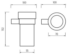 NIMCO BR 11058W-26 - Nástenný stojanček na kefky BORMO matné sklo/lesklý chróm