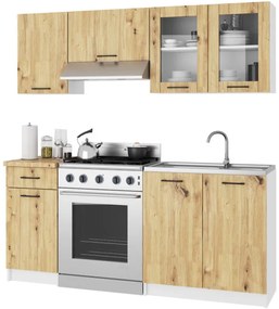 Horná kuchynská skrinka OLIWIA W80 H580 biela / dub artisan