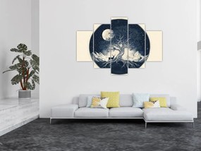 Obraz – Magický strom s jeleňom I. (150x105 cm)