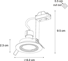 Sada 12 vstavaných bodových svetiel mosadz GU10 35 mm - Edu