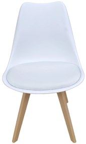 Bestent Jedálenské stoličky 4ks biele škandinávsky štýl Basic