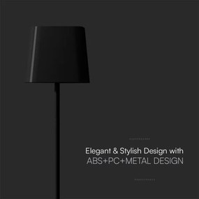 LED Solárna magnetická stolná lampa LED/5W/5V 3000-6000K 3600 mAh IP65 čierna