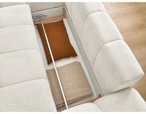 Biela ženilková rozkladacia/s úložným priestorom rohová pohovka (ľavý roh/s leňoškou) Everest – Bobochic Paris