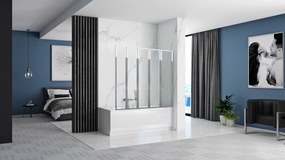 Rea Idea, vaňová zástena, 5-krídlová, 120 x 140 cm, chróm-transparentná, REA-W0850