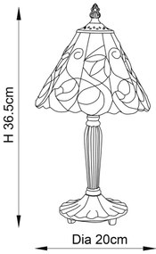 Endon 64196 - Stolná lampa Tiffany JAMELIA 1xE14/40W/230V pr. 20 cm