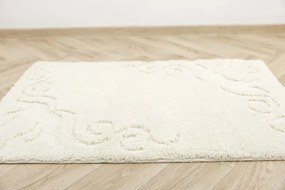 Kúpeľňový koberček Marika krémový, kvety
