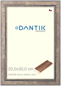 DANTIK rám na obraz 20x30 | ANDRE bronz střední (Sklo Čiré)