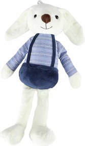 KIK Plyšový králik maskotka v modrých nohaviciach, 36 cm
