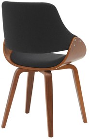 Jedálenská stolička Vangale - látka - Orech / Čierna