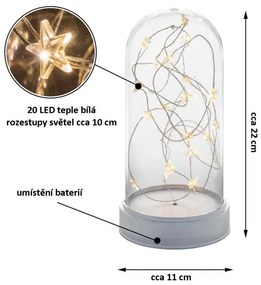 Vianočná svietiaca dekorácia kupola - 20 LED, teple biela