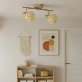 Bodové svietidlo DEX 2xE14/10W/230V béžová/krémová