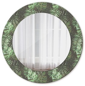 Okrúhle ozdobné zrkadlo na stenu Tropické listy fi 50 cm