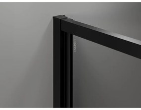 Mexen Exo, dvojkrídlové sprchové dvere 70x200 cm, 6mm číre sklo, čierny profil, 814-070-000-70-00