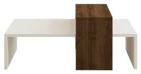 Konferenčný stolík Glow White and Walnut