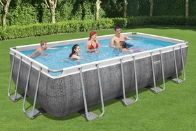 LEAN TOYS Záhradný bazén  so stojanom 549x274x122 cm sivý Bestway 56998